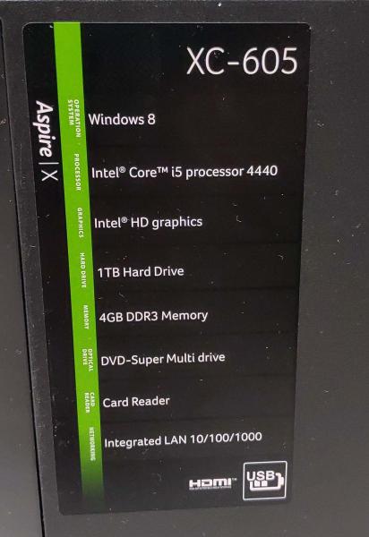 Acer Aspire XC-605 XC605 Desktop-PC i5, 4GB RAM, 1TB HDD gebraucht
